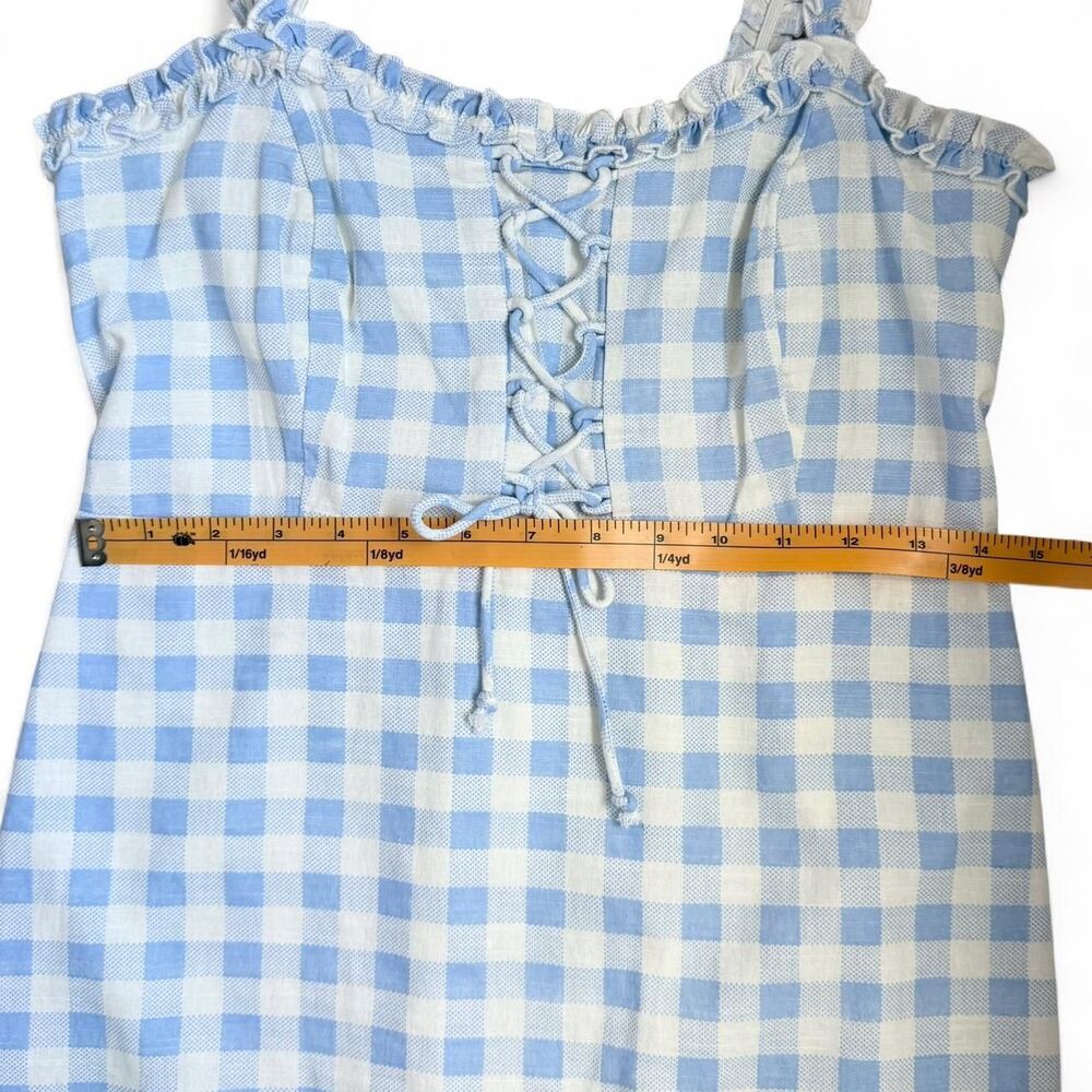 Urban Outfitters Gingham Corset Milkmaid Mini Dress 100% Cotton S - Picture 7 of 8